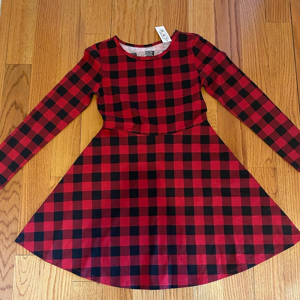 Girl’s Long-Sleeve Plaid Dress